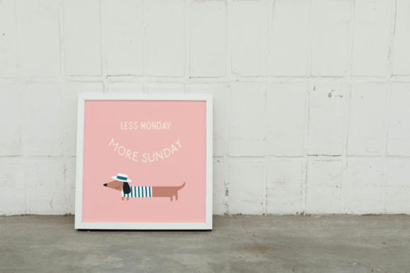 Less Monday More Sunday Illustration: Graphics & Print Templates
