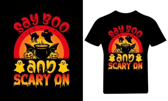 Say Boo Halloween Graphics for T-Shirt Designs